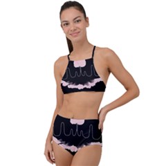 Garage Indie Arctic Monkeys Psychedelic Punk Rock Halter Tankini Set by Sarkoni