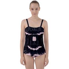 Garage Indie Arctic Monkeys Psychedelic Punk Rock Twist Front Tankini Set by Sarkoni