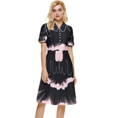 Garage Indie Arctic Monkeys Psychedelic Punk Rock Button Top Knee Length Dress by Sarkoni