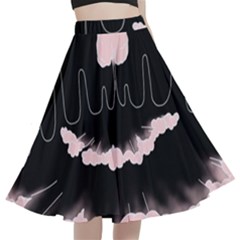 Garage Indie Arctic Monkeys Psychedelic Punk Rock A-line Full Circle Midi Skirt With Pocket by Sarkoni