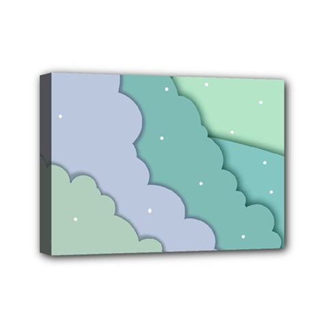 Winter Snow Mountains Nature Mini Canvas 7  X 5  (stretched) by Pakjumat