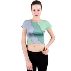 Winter Snow Mountains Nature Crew Neck Crop Top by Pakjumat