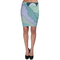 Winter Snow Mountains Nature Bodycon Skirt by Pakjumat