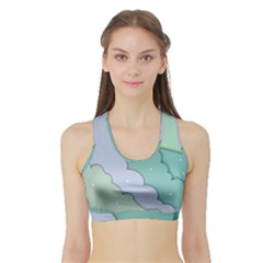 Winter Snow Mountains Nature Sports Bra With Border by Pakjumat