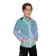 Winter Snow Mountains Nature Kids  Windbreaker by Pakjumat