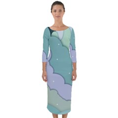 Winter Snow Mountains Nature Quarter Sleeve Midi Bodycon Dress by Pakjumat