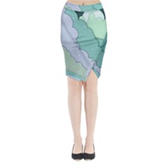 Winter Snow Mountains Nature Midi Wrap Pencil Skirt by Pakjumat