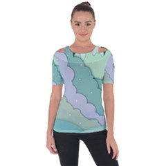 Winter Snow Mountains Nature Shoulder Cut Out Short Sleeve Top by Pakjumat