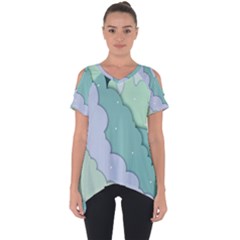 Winter Snow Mountains Nature Cut Out Side Drop T-shirt by Pakjumat