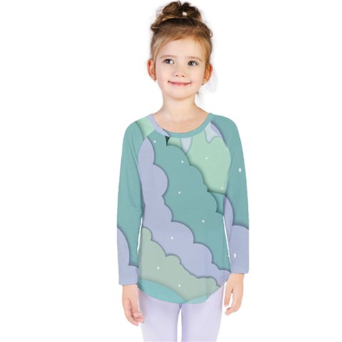 Winter Snow Mountains Nature Kids  Long Sleeve T-shirt by Pakjumat