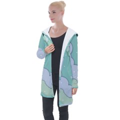 Winter Snow Mountains Nature Longline Hooded Cardigan by Pakjumat