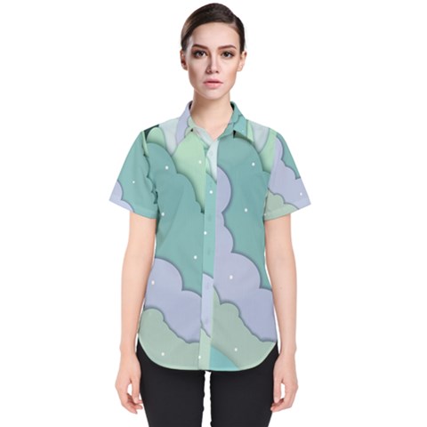 Winter Snow Mountains Nature Women s Short Sleeve Shirt by Pakjumat