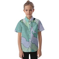 Winter Snow Mountains Nature Kids  Short Sleeve Shirt by Pakjumat