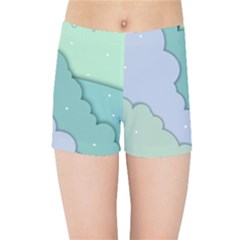 Winter Snow Mountains Nature Kids  Sports Shorts by Pakjumat