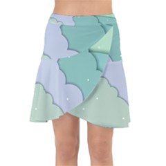 Winter Snow Mountains Nature Wrap Front Skirt by Pakjumat