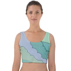 Winter Snow Mountains Nature Velvet Crop Top by Pakjumat