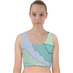 Winter Snow Mountains Nature Velvet Racer Back Crop Top by Pakjumat