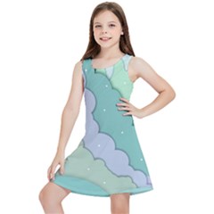 Winter Snow Mountains Nature Kids  Lightweight Sleeveless Dress by Pakjumat