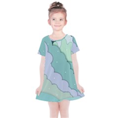 Winter Snow Mountains Nature Kids  Simple Cotton Dress by Pakjumat