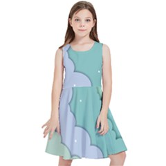 Winter Snow Mountains Nature Kids  Skater Dress by Pakjumat