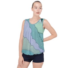 Winter Snow Mountains Nature Bubble Hem Chiffon Tank Top by Pakjumat