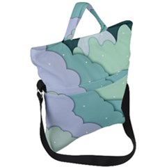 Winter Snow Mountains Nature Fold Over Handle Tote Bag by Pakjumat