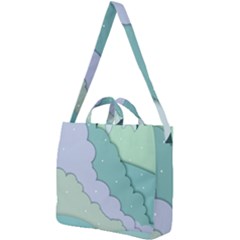 Winter Snow Mountains Nature Square Shoulder Tote Bag by Pakjumat