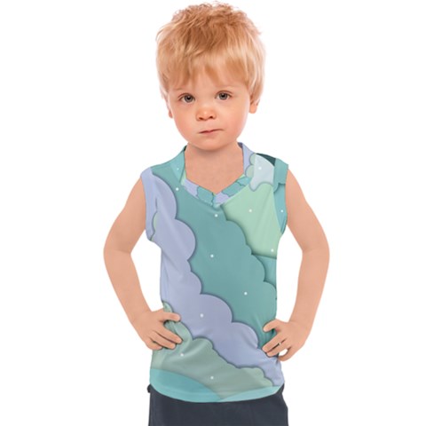 Winter Snow Mountains Nature Kids  Sport Tank Top by Pakjumat