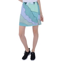 Winter Snow Mountains Nature Tennis Skirt by Pakjumat