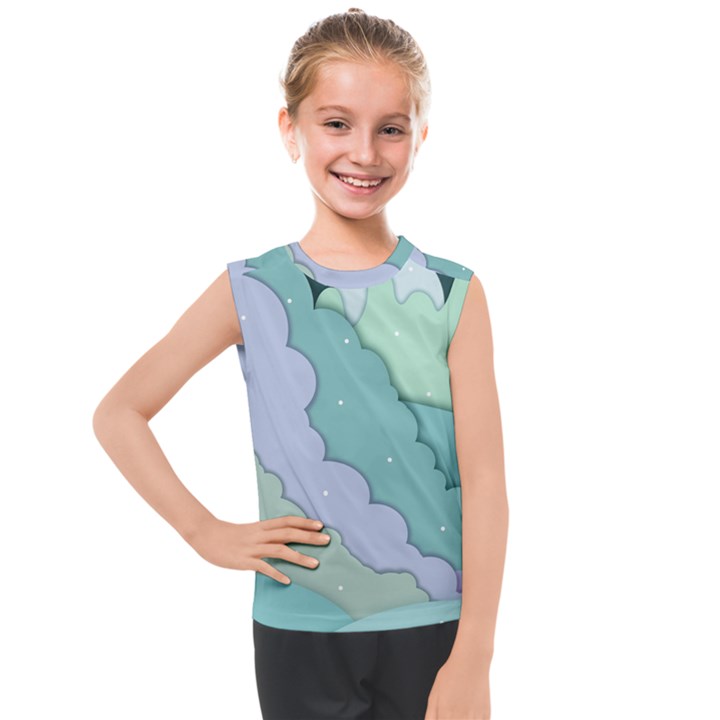 Winter Snow Mountains Nature Kids  Mesh Tank Top