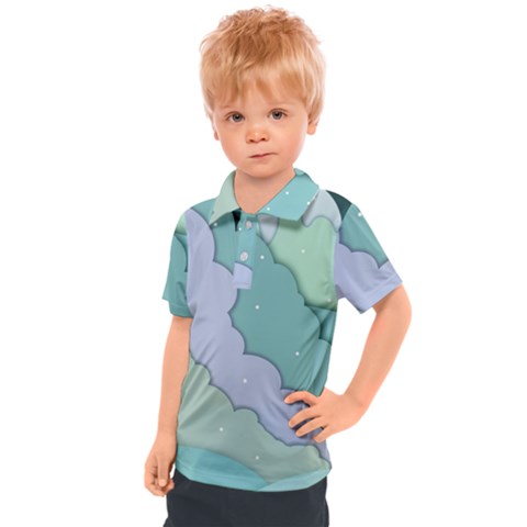 Winter Snow Mountains Nature Kids  Polo T-shirt by Pakjumat