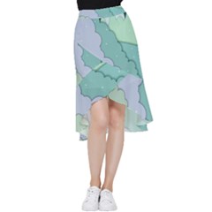 Winter Snow Mountains Nature Frill Hi Low Chiffon Skirt by Pakjumat