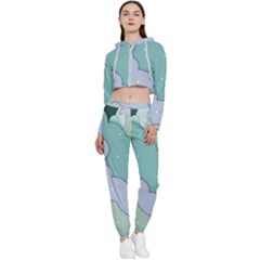 Winter Snow Mountains Nature Cropped Zip Up Lounge Set by Pakjumat