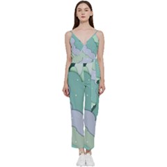 Winter Snow Mountains Nature V-neck Camisole Jumpsuit by Pakjumat