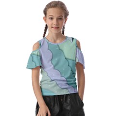 Winter Snow Mountains Nature Kids  Butterfly Cutout T-shirt by Pakjumat