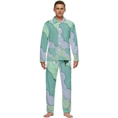 Winter Snow Mountains Nature Men s Long Sleeve Velvet Pocket Pajamas Set by Pakjumat