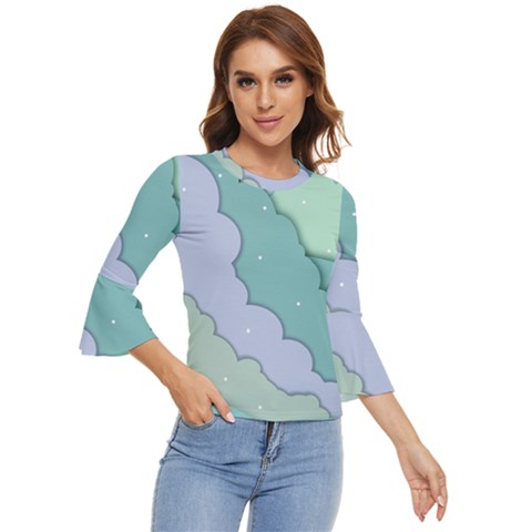 Winter Snow Mountains Nature Bell Sleeve Top by Pakjumat