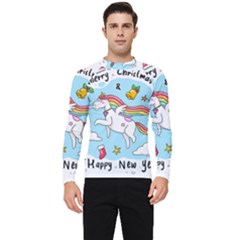 Merry Christmas Xmas Doodle Sketch Cartoon Unicorn Men s Long Sleeve Rash Guard by Pakjumat