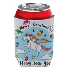 Merry Christmas Xmas Doodle Sketch Cartoon Unicorn Can Holder by Pakjumat