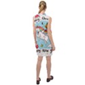 Merry Christmas Xmas Doodle Sketch Cartoon Unicorn Sleeveless Shirt Dress View2