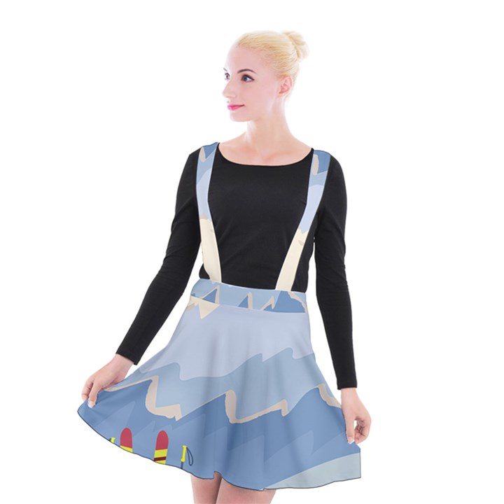 Winter Sports Ski Winter Snow Suspender Skater Skirt