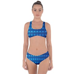 Bird Pattern Owl Drawing Criss Cross Bikini Set by Pakjumat