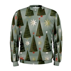 Christmas Trees Pattern Wallpaper Men s Sweatshirt by Pakjumat