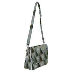 Christmas Trees Pattern Wallpaper Shoulder Bag With Back Zipper by Pakjumat