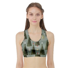 Christmas Trees Pattern Wallpaper Sports Bra With Border by Pakjumat