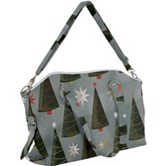 Christmas Trees Pattern Wallpaper Canvas Crossbody Bag by Pakjumat