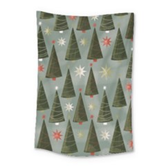 Christmas Trees Pattern Wallpaper Small Tapestry by Pakjumat