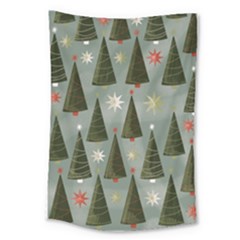 Christmas Trees Pattern Wallpaper Large Tapestry by Pakjumat