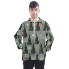 Christmas Trees Pattern Wallpaper Men s Half Zip Pullover by Pakjumat