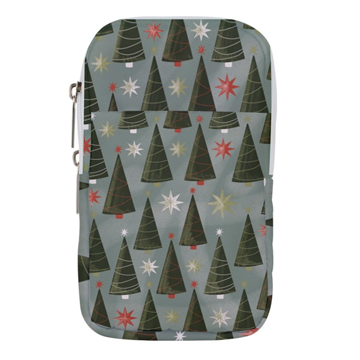 Christmas Trees Pattern Wallpaper Waist Pouch (Small)